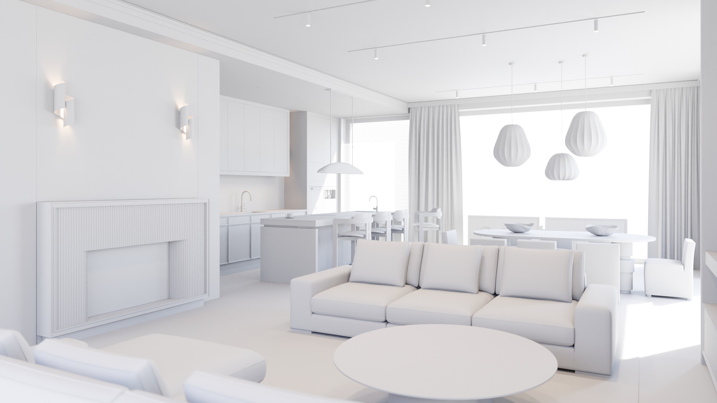 Early 3D Conceptual rendering of living room