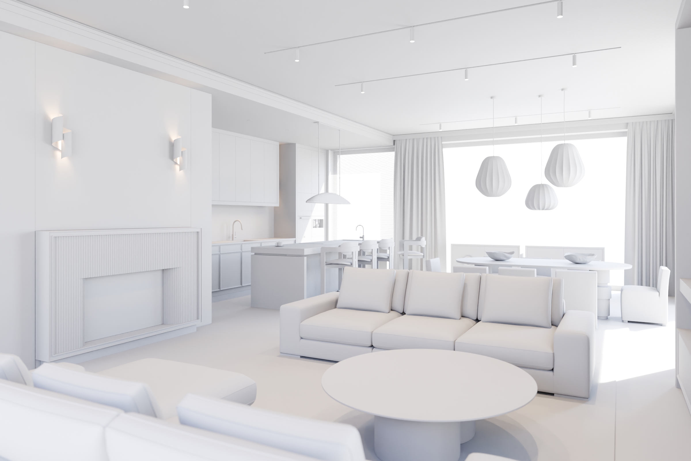 Early 3D Conceptual rendering of living room